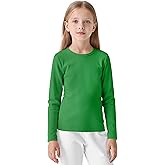 Resinta Girls Basic Long Sleeve Crew Neck Top Kids Layering Tees Casual Soft Solid Pullover T-Shirts 2-14 Years