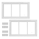 2 Pack 10" x 18" White Shed Window with Tempered