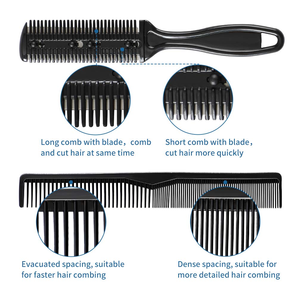 Professional Hair Cutting Scissors Kit, 10 PCS Barber Thinning Shears Haircut Tools Set with Cape Clips Comb and Leather Case for Men Women Adults Kids Salon Hairdressing : Beauty