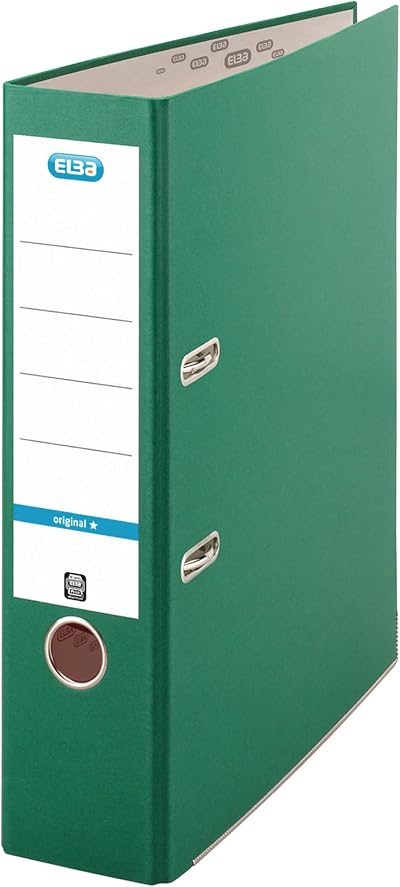 Elba A4 Lever Arch File 570 Sheets 80mm Spine Green Durable Office