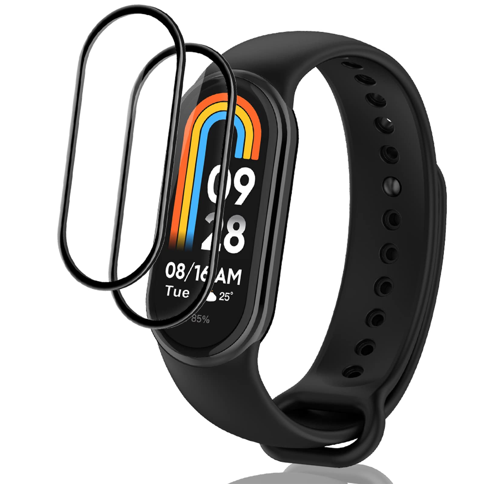 PaceBid Screen Protector for Xiaomi Smart Band 8 Film [Pack of 2] Screen Protector Soft TPU HD Clear Bubble-Free 3D All-Round Protection Screen Protector for Xiaomi Smart Band 8 Screen Protector