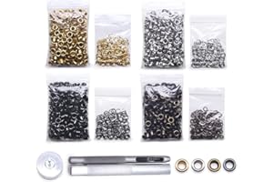 SEMINI Grommet Kit 800 Sets Gronmets Eyelets with 3 Pieces Install Tool Kit, 4 Colors