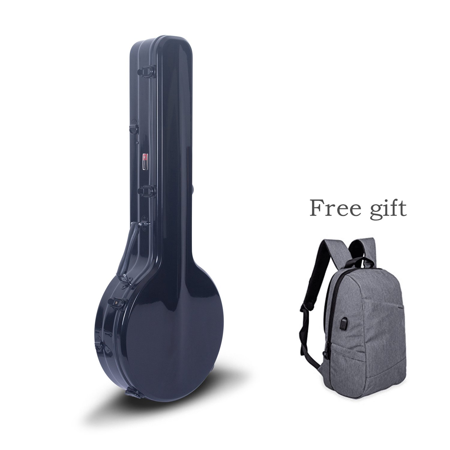 Crossrock Fiberglass Banjo Case, Large Version, Fit For Almost All 5