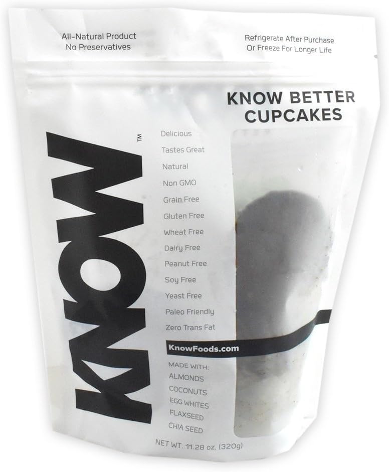 KNOW Foods Gluten Free Cupcakes, Low Carb, Paleo + Keto Friendly - 4 Count