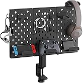 PEGZONE Headphone Controller Holder, Gaming Organizer for Desk, 3Pcs, Black | Modular Desk Controller Stand with Cable Hooks