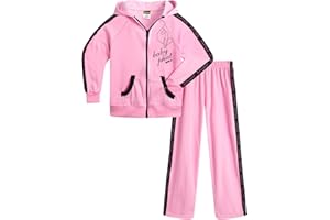 Baby Phat Girls Sweatsuit Set - 2 Piece Fleece Zip-Up Hoodie Sweatshirt & Girls Sweat Pants - Soft Girl Athletic Outfit