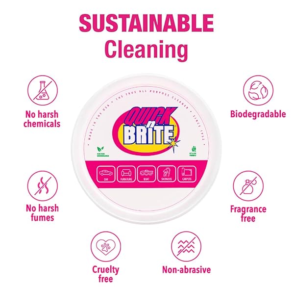 QUICK ‘N BRITE ALL PURPOSE CLEANING PASTE, TRUE ALL PURPOSE CLEANER, CONCENTRATED, 30 OZ
