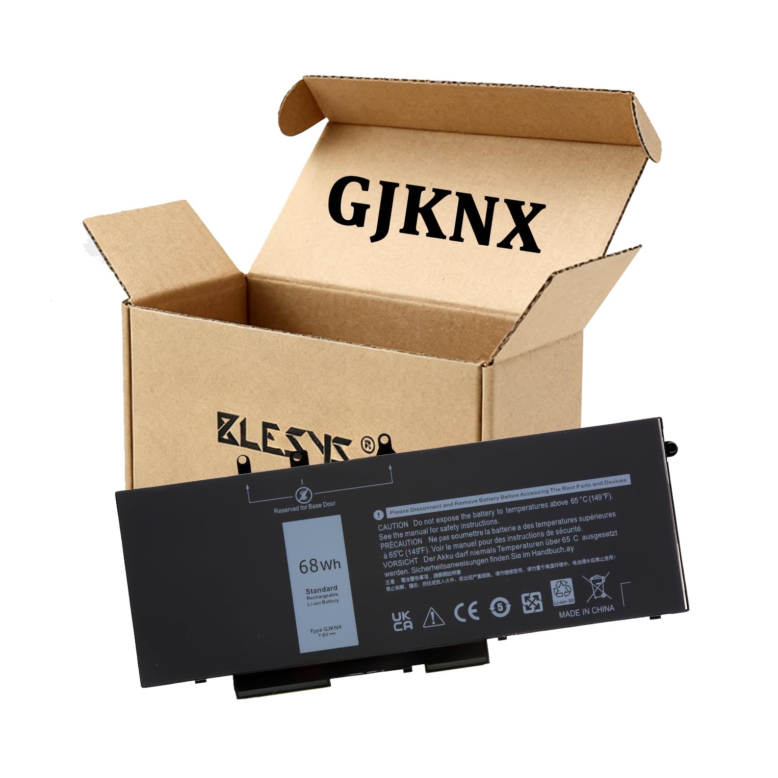 BLESYS 68Wh GJKNX Battery for Dell Latitude 5480 5580 5590 5490 e5480 e5580 for Precision 3530 3520 Series GD1JP 0GD1JP Notebook 7.6V