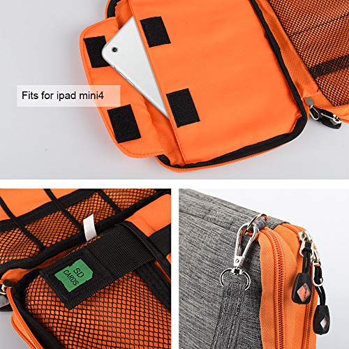 Electronics Accessories Organizer,Double Layer Waterproof Cable Organizer Bag,Multifunction Travel Gadget Bag Storage Cables, USB Flash Drive,iPad Mini and More - Thumbnail 4