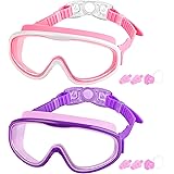 Swimming Goggles for Kids, 2 Pack Swim Goggles for Child from 4 to 15 Years Old