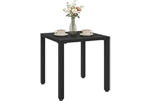 Outsunny 45.5 cm Metal Outdoor Side Table, Square Patio Side Table, Small Accent Table for Garden, Poolside, Black