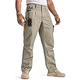 IGOLUMON Men‘s Tactical Cargo Pants with 13 Pockets, Stretch Work Pants with Elastic Waistband for Construction & Hiking