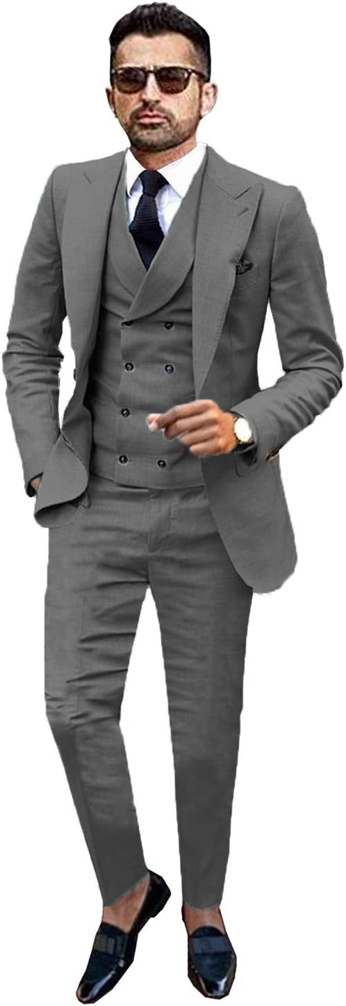 JY Men's Fashion 3 Pieces Men Suits Wedding Suits for Men Groom Tuxedos