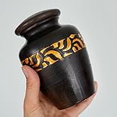 Wooden Cremation Urns for Human Ashes - Decorative Urn for Ashes for Women & Men - Handcrafted Burial and Funeral Urn with Carving 6''