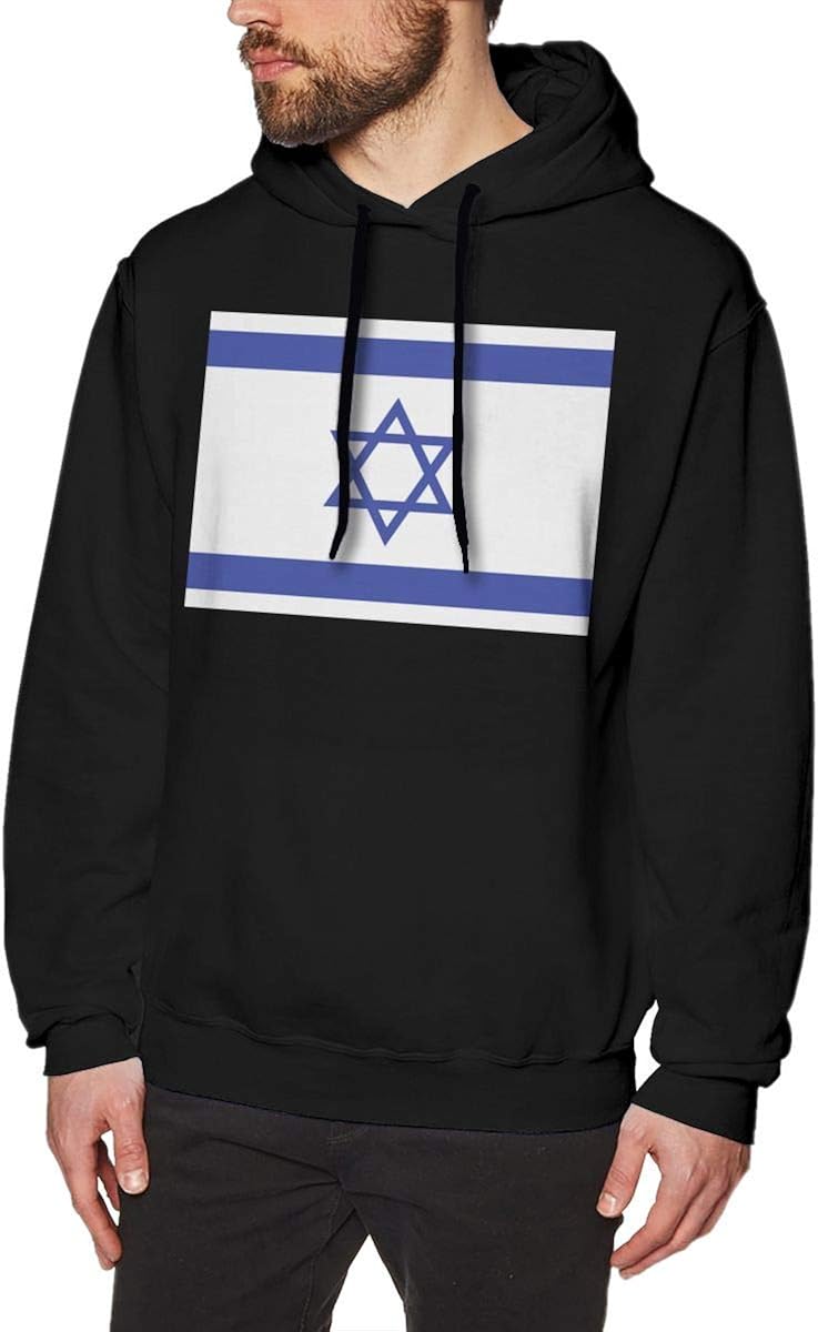 Men's Hoodies Israeli Flag Cool Pullover Hooded Print Sweatshirt