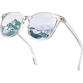 SIPHEW Mirrored Polarized Sunglasses for Women - Designer Oversized Square Beach Eyewear w UV400 Protection