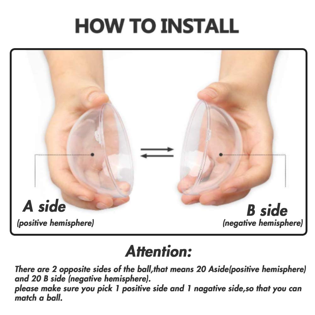 Koogel DIY Plastic Fillable Christmas, Acrylic Fillable Baubles Assorted Size Clear Plastic Ornaments Ball Christmas Tree Decoration 20PCS