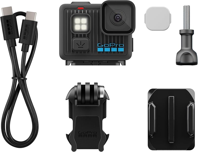 LIT Hero – Leichte, kompakte, wasserdichte Action-Kamera mit integriertem Licht, 4K60 Ultra HD-Video, 12 MP Foto, Touchscreen, HyperSmooth-Stabilisierung