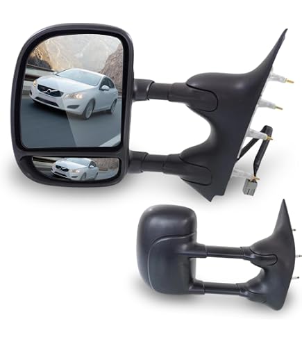 60058C - Fit System Driver Side Mirror For 97 Dodge Full Size Van Textured Black Foldaway Power Fits Select 1997 Dodge Ram Van Wagon
