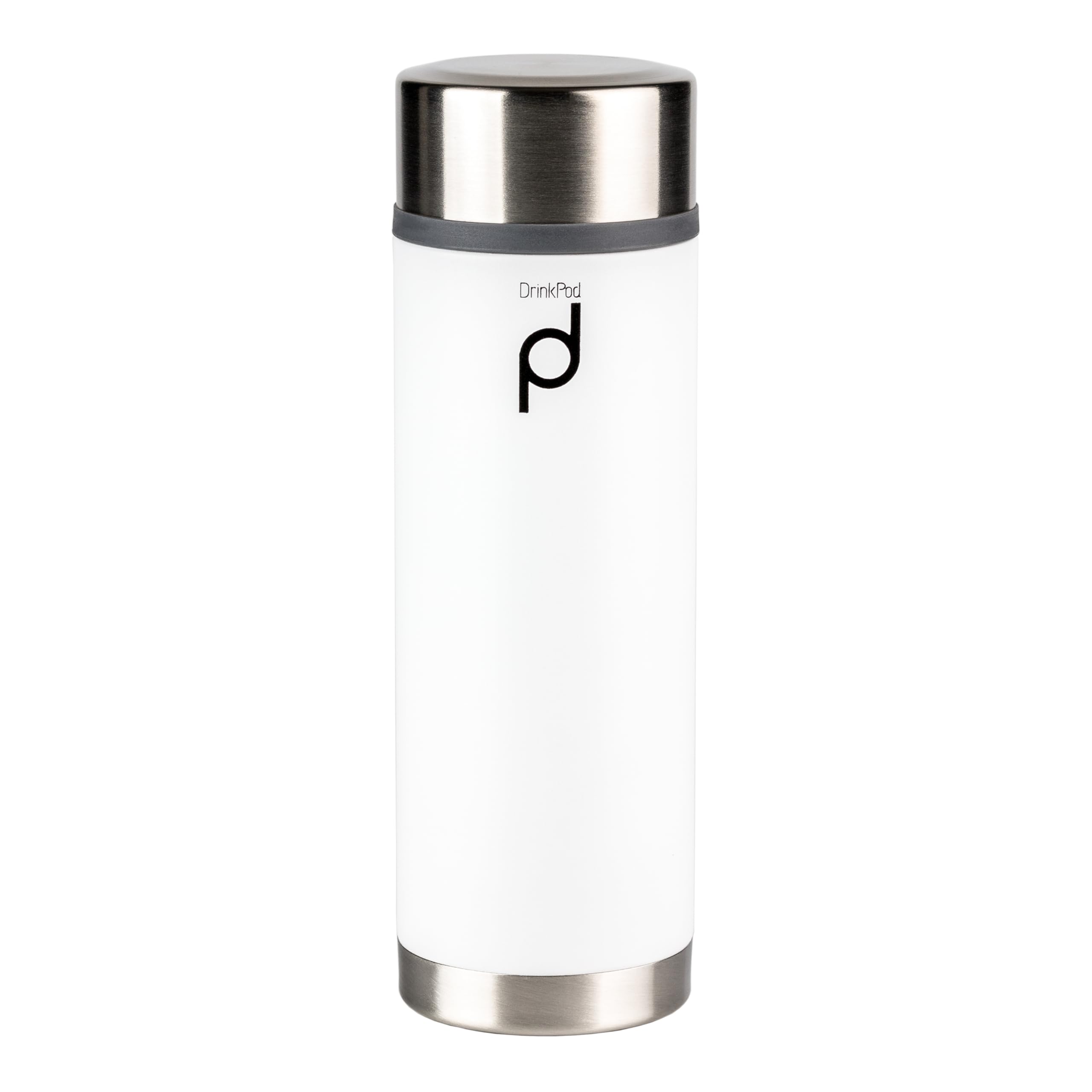 Pioneer Flasks HW-350W Vacuum Insulated Leak Proof Drinkpod Capsule Flask, Stainless Steel, White, 21 x 7 x 7 cm