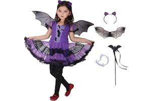 Girl Halloween Costumes for Kids Bat Cosplay Outfits Fancy Dress up Party