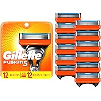 Gillette Fusion5 Mens Razor Blade Refills, 12 Count, Lubrastrip for a More Comfortable Shave