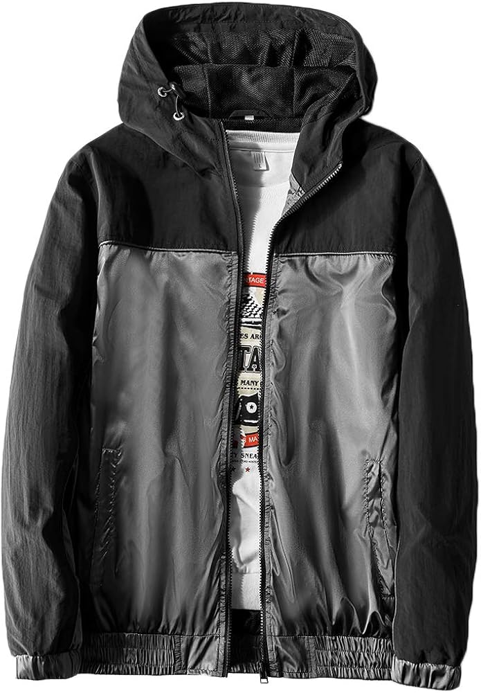 MADHERO Mens Windbreaker Jacket Lightweight 90s Retro Wind Breakers: Clothing