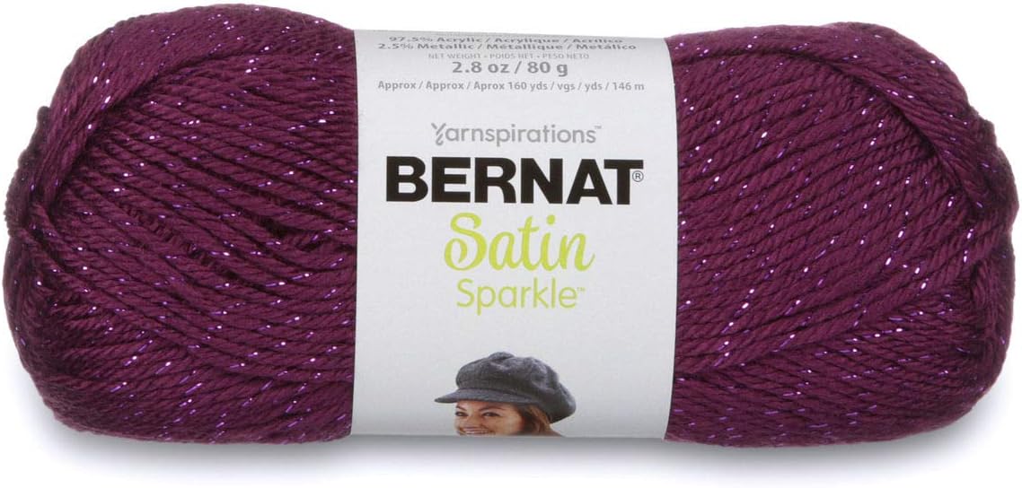 Bernat Satin Sparkle Yarn, Amethyst