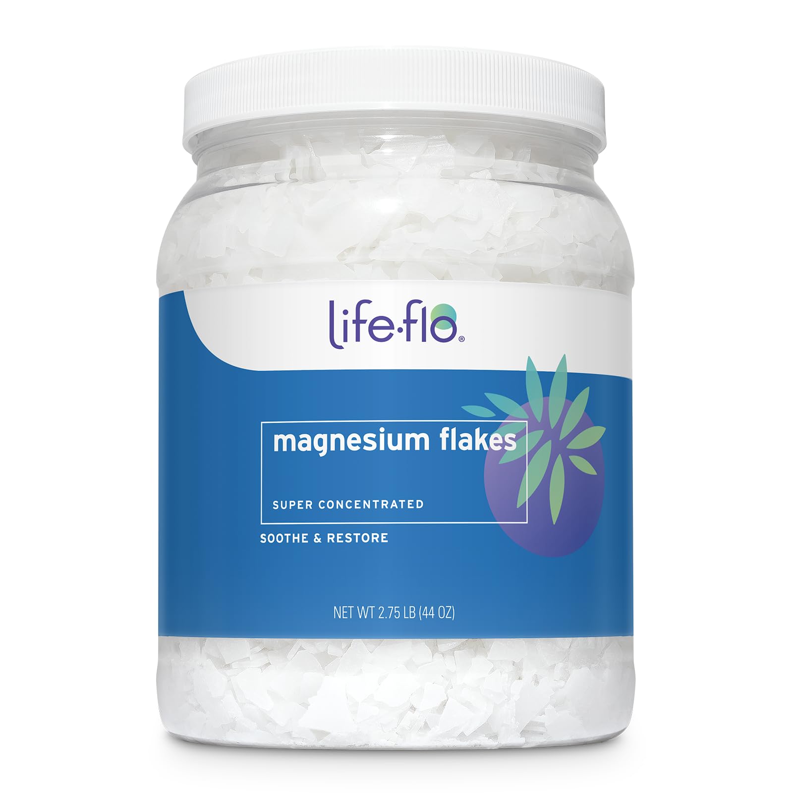 Life-Flo Pure Magnesium Flakes | Magnesium Chloride from Zechstein Seabed | For Relaxing & Rejuvenating Body and Foot Soaks | 44oz