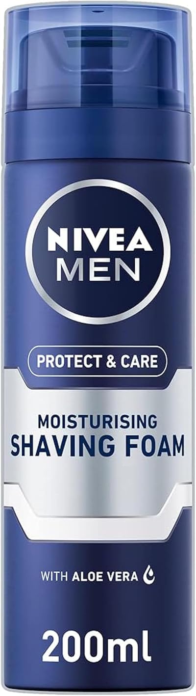 NIVEA MEN Protect & Care Shaving Foam 200 ml x6 Aloe Pro-Vitamin B5 Dry Skin