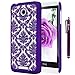Style4U HTC 510 Case, HTC Desire 510 [Purple] Flower Damask Design Slim Fit Case Cover with 1 Stylus and 1 HD Clear Screen Protector [Purple]