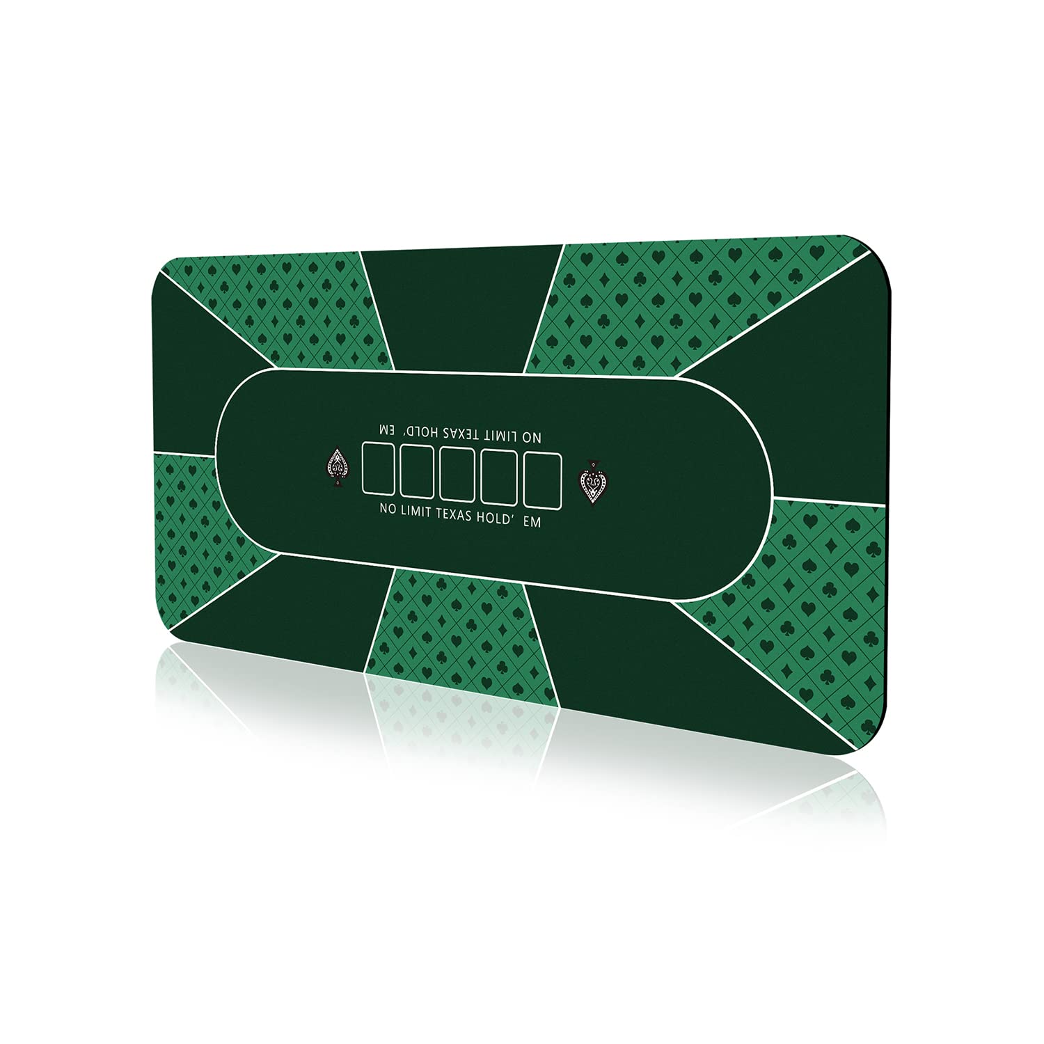 YUZPKRSI 120×60cm Poker Mat, 6 Players Texas Hold'em Poker Rubber Mat Poker Topper for Tables, Folding Portable Poker Table Top Layout w/Carrying Bag for Poker Games, Blackjack, Casino