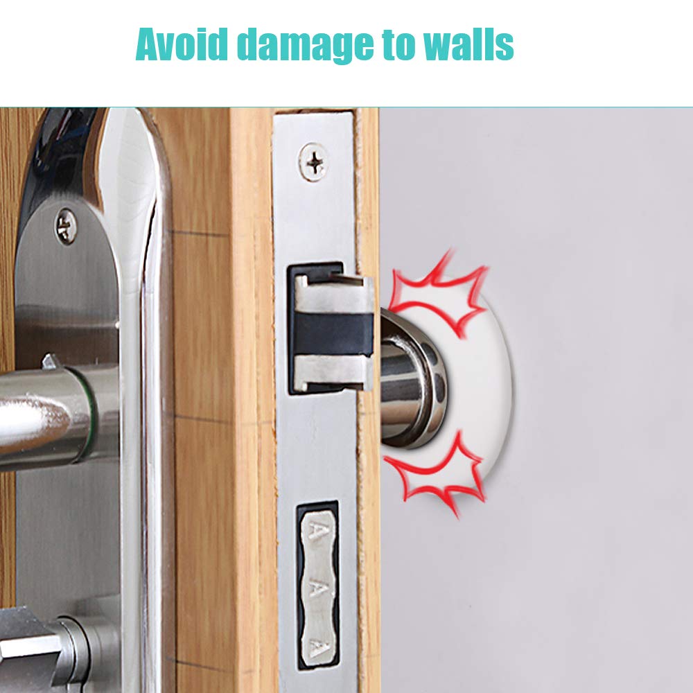 Door Stopper Wall, 10 PCS 1.57 Inch Door Bumper, Silicone Wall Protector, Door Knob Guard, Wall Protectors with Self Adhesive 3M Sticker for Protecting Wall, Doorknobs, Refrigerator Door, Cabinets