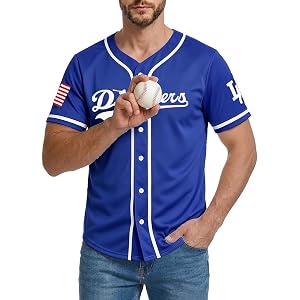 Baseball Button Up Shirts for Men Baseball Player T Shirt Quick-Dry Graphic Game Day Fans Jersey Short Sleeve Tops