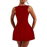 LuFeng Women's Summer Sexy Sleeveless Zipper Mock Neck Slim Fit A-line Mini Dress Bodycon Party Club Dress for Women