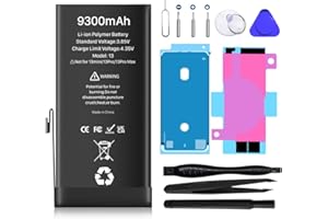 EVELLHPP Battery for iPhone 13 9300mAh Upgrade Extra High Capacity Replacement Battery for iPhone 13 Models A2635, A2631, A24