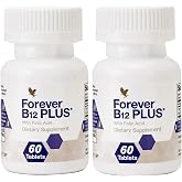 Forever Living B12 Plus Essential B Vitamins, 60 Tablets Each (2 Pack) | B Vitamins for Energy and Brain Support, Vegan, Vegetarian, Gluten-Free, Time-Release Tablets