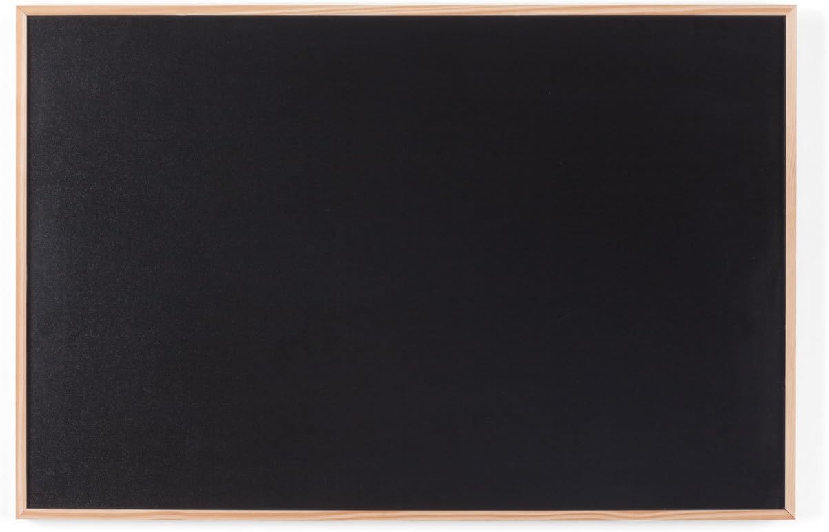 Bi-Office Chalkboard, Black Non Magnetic Surface, Natural Pine Frame, 88.5 x 58.5 cm, pine wood frame, W89 x H89 cm - Image 3