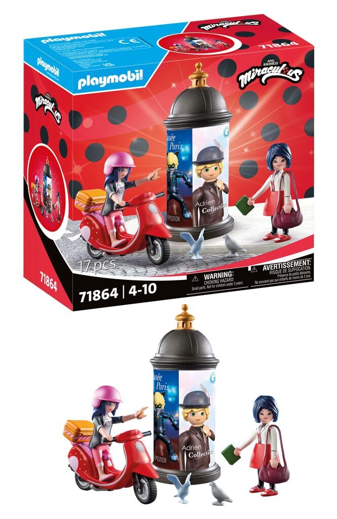 Playmobil | Miraculous | Scooter ride through Paris | Toy from 4 years | Gift for children | Encourages creativity & role play | Play figure with accessories & detailed set | 71864