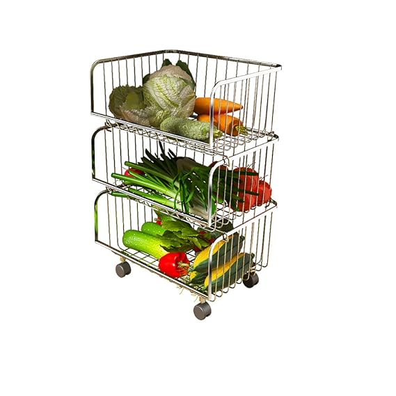 Amazon Com Fruit And Vegetable Storage Basket Stainless Steel