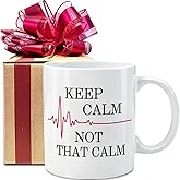 VLUG Keep Calm Not that Calm Funny Mug Gift for Nurse Doctor CNA RN Medical Worker Cardiologist Paramedic, Nursing School Graduation Gift, Novelty Nurses Cup Birthday Gifts for Women
