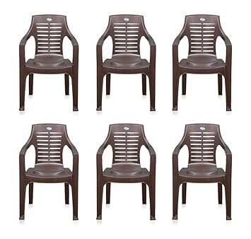 Nilkamal Set of 6 Chairs (Weather Brown)