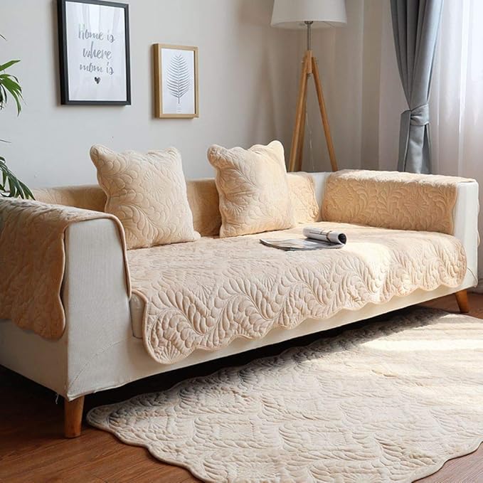 Plush Thicker Sofa Slipcover,Soft Sofa Cover Sectional couch Anti Slip