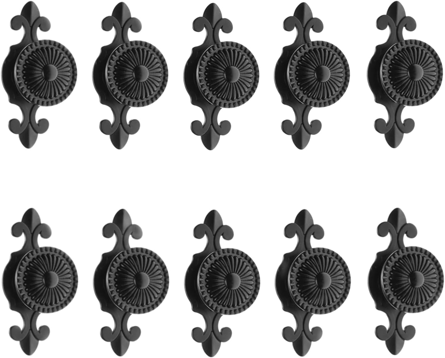 MUXSAM 10Pcs Pulls Handles Knobs for Drawer Door Kitchen,Cabinet Knobs Furniture Wardrobe Round Antique - Black