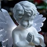 GardenKraft Solar Powered LED Angel Light with Fibre Optic Wings 19cm view 8