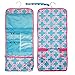 Cool Turquoise Pink Quatrefoil Large Hanging Toiletries Cosmetic Makeup Shower Caddy Girls Camp Supplies Gear Stuff Accessories Travel Bag Organizer Unique Gift Idea for Camping Her Women