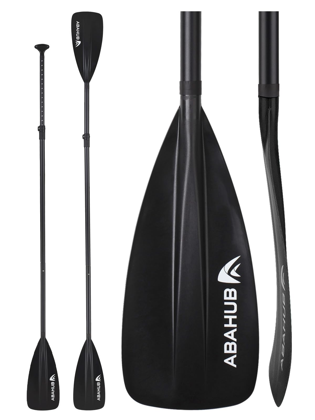 Abahub SUP Paddles - 4 Piece Adjustable Stand up Paddle - Lightweight Oar for Paddleboard, Aluminum Alloy PU Coated Shaft 68" - 86", Black Plastic Nylon Blade