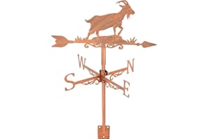 SUPERDANT Goat Weather Vane Animal Wind Vanes for Yard Metal Weathervane Roof Mount for Gardens Outside Reddish Bronze Weathervanes Farmhouse Farm Barn Sheds Patio Decorations