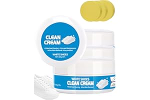 White Shoes Cleaning Cream,White Shoe Cleaner Cream, Multipurpose No-Wash Solid Comes With Sponge Removes Stains