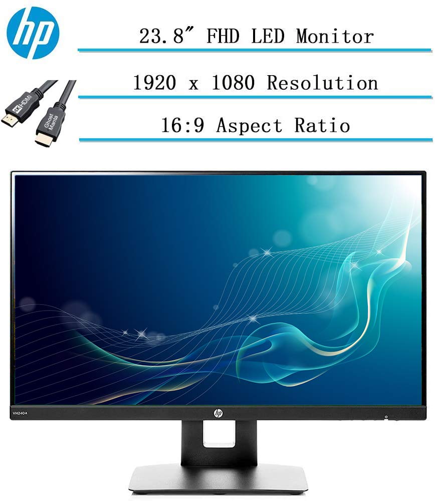 Newest HP 23.8" Full HD (1920x1080) IPS LED PC Computer Monitor for Business Student, Build in Speak